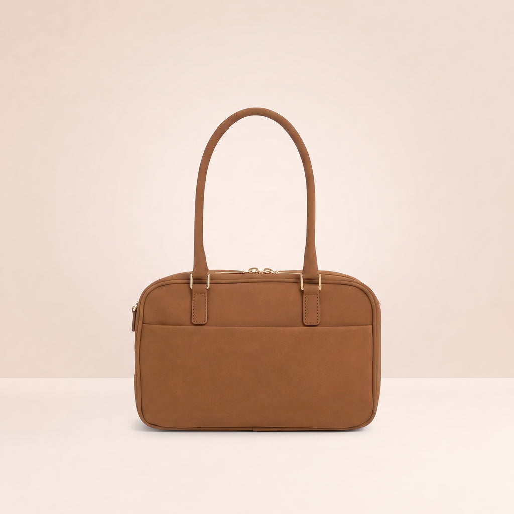 Sianna Textured Bowling Bag - Brown